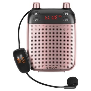 NEKO UHF 무선 마이크 + 휴대용 블루투스 앰프 세트