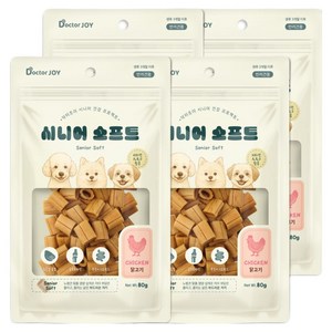 닥터조이 강아지 시니어 소프트 간식, 닭고기, 80g, 4개