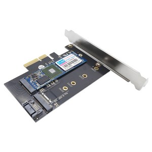 랜스타 PCIe 카드 M.2 NVMe SATA 듀얼 SSD 확장 어댑터