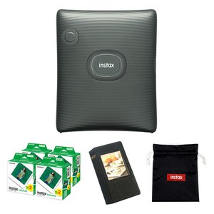 인스탁스 포토프린터 스퀘어링크 미드나잇그린 + 필름 80p + 마카롱 2단앨범 랜덤발송 + 로고파우치 랜덤발송 세트