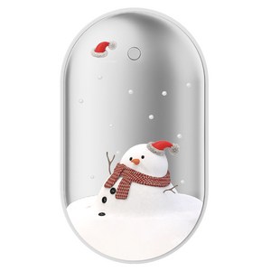 누아트 충전식 양면발열 메리 홀리데이 디자인 손난로 보조배터리 5000mAh C타입