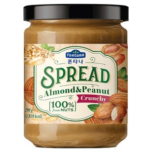 폰타나 스프레드 아몬드 앤 피넛 크런치, 290g, 1개