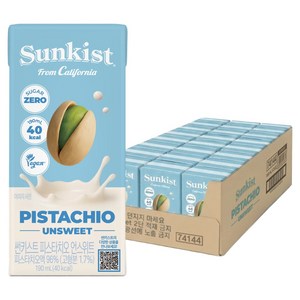 썬키스트 피스타치오 언스위트 드링크, 190ml, 24개