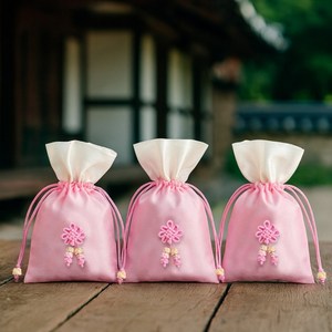 파티쇼 파스텔 복 주머니, 핑크, 3개