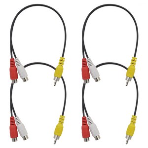 컴스 RCA 2선 젠더 케이블 Y형 RCA M to RCA Fx2 25cm 4p