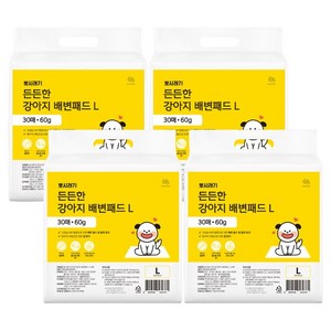 뽀시래기 강아지 든든한 배변패드, L, 30개입, 4개