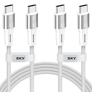 SKY 비트 100W PD PPS C to C 고강도 패브릭 초고속충전 메탈 케이블