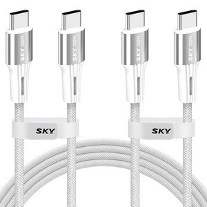 SKY 비트 100W PD PPS C to C 고강도 패브릭 초고속 충전 메탈 케이블