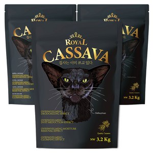펫스토리로얄 카사바 냄새먹는 고양이 모래 무향, 3.2kg, 무향, 3개