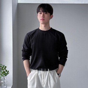 이브클로젯 남성용 구김없는 탄탄한 분또 빅사이즈 긴팔 티셔츠