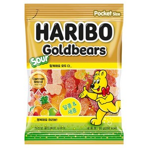 하리보 골드베어 사우어 젤리, 80g, 1개