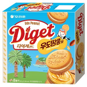 오리온 다이제샌드 우도땅콩맛 8p, 392g, 1개