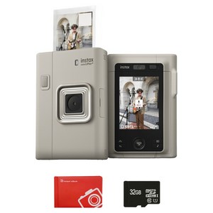 인스탁스 미니 리플레이 플러스 듀얼 카메라 샌드 베이지 +32GB 마이크로 SD카드 + 오리진 미니앨범 랜덤발송 세트