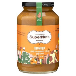 슈퍼너츠 100% 땅콩 피넛버터 크런치, 830g, 1개