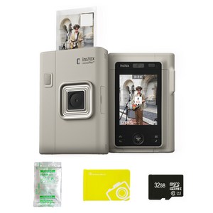 인스탁스 미니 리플레이 플러스 듀얼카메라 샌드 베이지 필름10p 32GB 마이크로 SD카드 오리진 미니앨범 랜덤발송