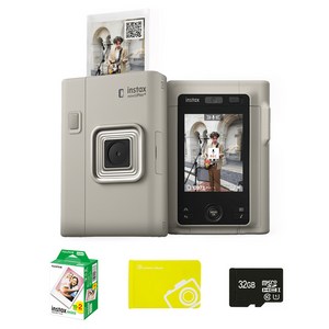 인스탁스 미니 리플레이 플러스 즉석카메라 샌드베이지 필름 20p x 2개 메모리 32GB 오리진 미니앨범 랜덤발송