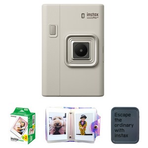 인스탁스 미니 리플레이 플러스 듀얼 카메라 샌드 베이지 + 필름 20p + 홀로그램 1단 앨범 + 틴케이스 랜덤발송 세트