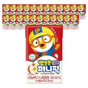 서울에프엔비 뽀로로 퍼니픽 사과 주스, 140ml, 24개
