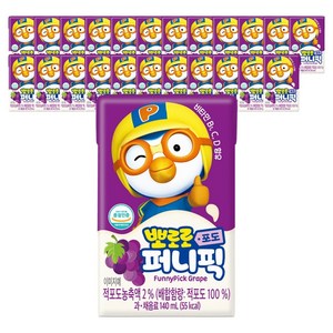 뽀로로 퍼니픽 포도 주스, 140ml, 24개
