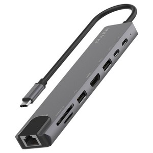 아이리버 USB C A타입 5Gbps HDMI 4K PD 100W 패스스루 DeX 지원 8in1 메탈프레임 멀티 허브