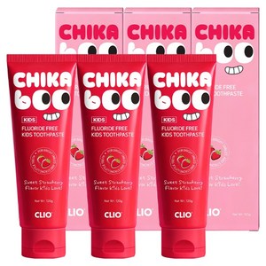 크리오 치카부 무불소 어린이 치약 딸기향, 120g, 3개