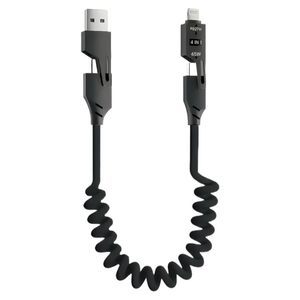 사인포스트 스프링 늘어나는 4in1 멀티 초고속 USB C 8핀 충전케이블