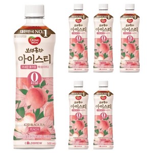 동원보성홍차 아이스티 제로 복숭아, 500ml, 6개