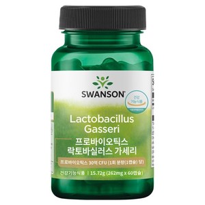 스완슨 프로바이오틱스 락토바실러스 가세리 유산균 15.72g, 60정, 1개