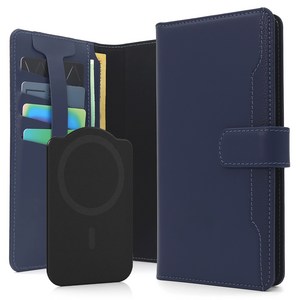 엑씨 허스크 천연 소가죽 카드 수납 분실방지 가죽 지갑 다이어리 휴대폰 케이스 + 맥세이프 호환 플레이트 세트