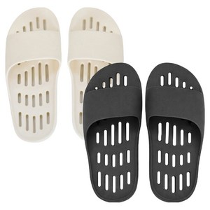 샤바스 부드러운 플랫 물빠짐 욕실화 2종 세트