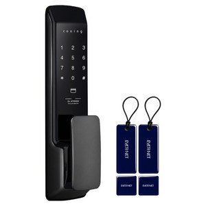 쿠잉전자 손잡이 있음 무타공 푸시풀 디지털도어락