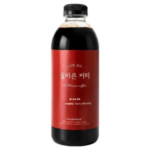 올바른커피 콜드브루 너티 블렌딩 더치커피 원액, 1개입, 1L, 1개