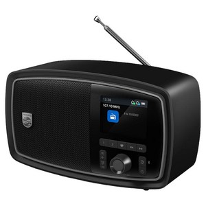 필립스 JANET 레트로 100주년 LCD 디스플레이 센추리 무선 SBC AAC 코덱 수면 타이머 블루투스 FM 라디오