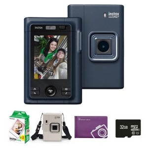 인스탁스 미니 리플레이 플러스 듀얼 카메라 미드나잇 블루 + 필름 20p + 케이스 투명 + 32GB 메모리카드 + 오리진 미니앨범 랜덤발송 세트