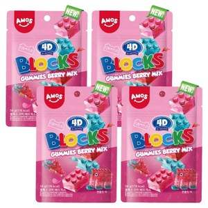 아모스스위츠 블록스 구미 베리 믹스 젤리, 56g, 4개