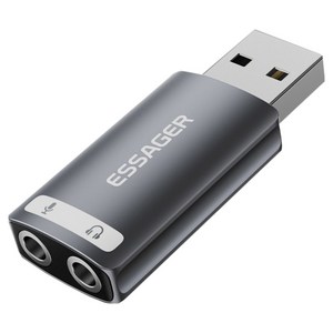 에세이저 듀얼포트 USB A TO 외장형 사운드카드 3.5mm