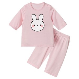 유니프랜드 아동용 토끼 쿨메쉬 7부내의 상하 세트