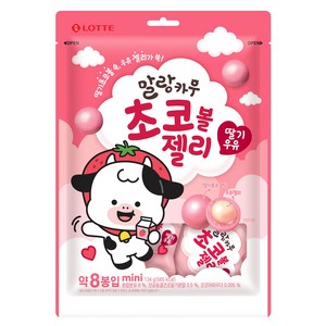 롯데웰푸드 말랑카우 초코볼젤리 딸기우유맛, 134g, 1개