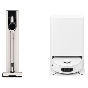 LG전자 코드제로 오브제컬렉션 A9 무선청소기 AX920BWE + 코드제로 AI 오브제컬렉션 로보킹 올인원 프리스탠딩 로봇청소기 B93BHB 세트 방문설치