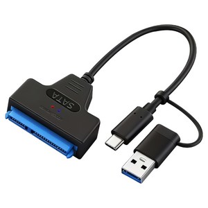 인네트워크 2.5인치 SSD/HDD지원 USB3.0 A 앤 C타입 to SATA 듀얼 컨버터 IN-STY3025