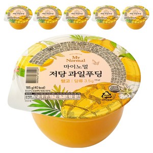 마이노멀 저당 과일푸딩 망고, 185g, 6개