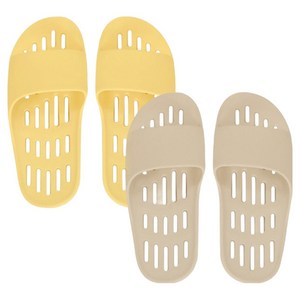 샤바스 부드러운 플랫 물빠짐 욕실화 2종 세트