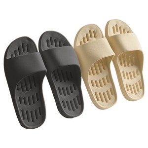 샤바스 부드러운 플랫 물빠짐 욕실화 2종 세트