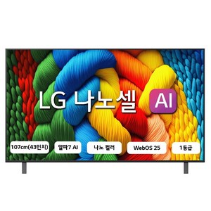 LG전자 4K UHD LED TV, 107cm(43인치), 스마트 TV, 스탠드형, 방문설치