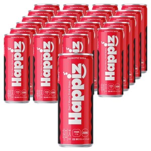 롯데칠성음료 해피즈 프리바이오틱 소다 팝핑체리, 355ml, 24개