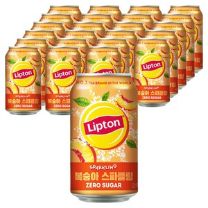 립톤 제로 복숭아 스파클링 음료, 355ml, 24개