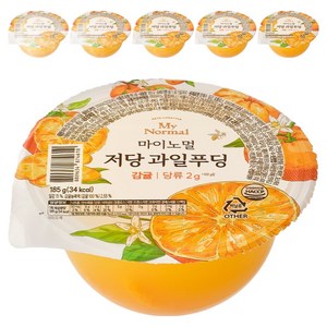마이노멀 저당 과일푸딩 감귤, 185g, 6개
