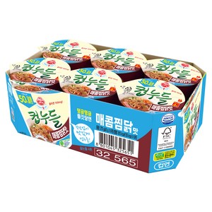 오뚜기컵누들 LIGHT&JOY 당을 줄인 컵누들 매콤찜닭맛 45g, 6개