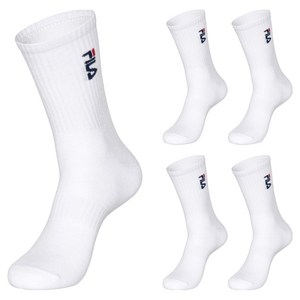 휠라 버티컬 로고 크루 양말 5족