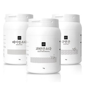가성비가브랜드다 베이킹소다 1kg + 과탄산소다 1kg + 구연산 1kg 세제 세트, 1세트